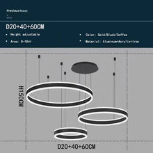 Lights for Living Room Decor Kitchen Ring Light Lustre Modern Home Decoration Luxury Ceiling Chandelier Led Lamp Bedroom Indoor