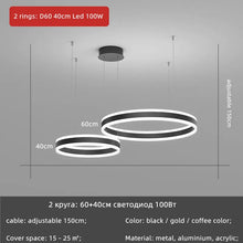 Lights for Living Room Decor Kitchen Ring Light Lustre Modern Home Decoration Luxury Ceiling Chandelier Led Lamp Bedroom Indoor